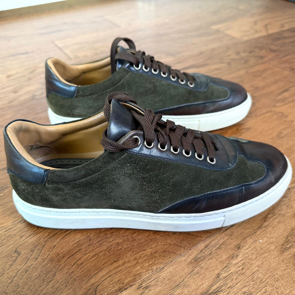 Di Bianco Scarpe Mens Shoes Sneakers Leather Suede HandMade in Italy EUC Size 9